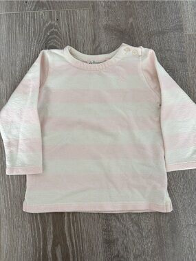 Bonpoint Pink & White Striped Long-Sleeve Tee